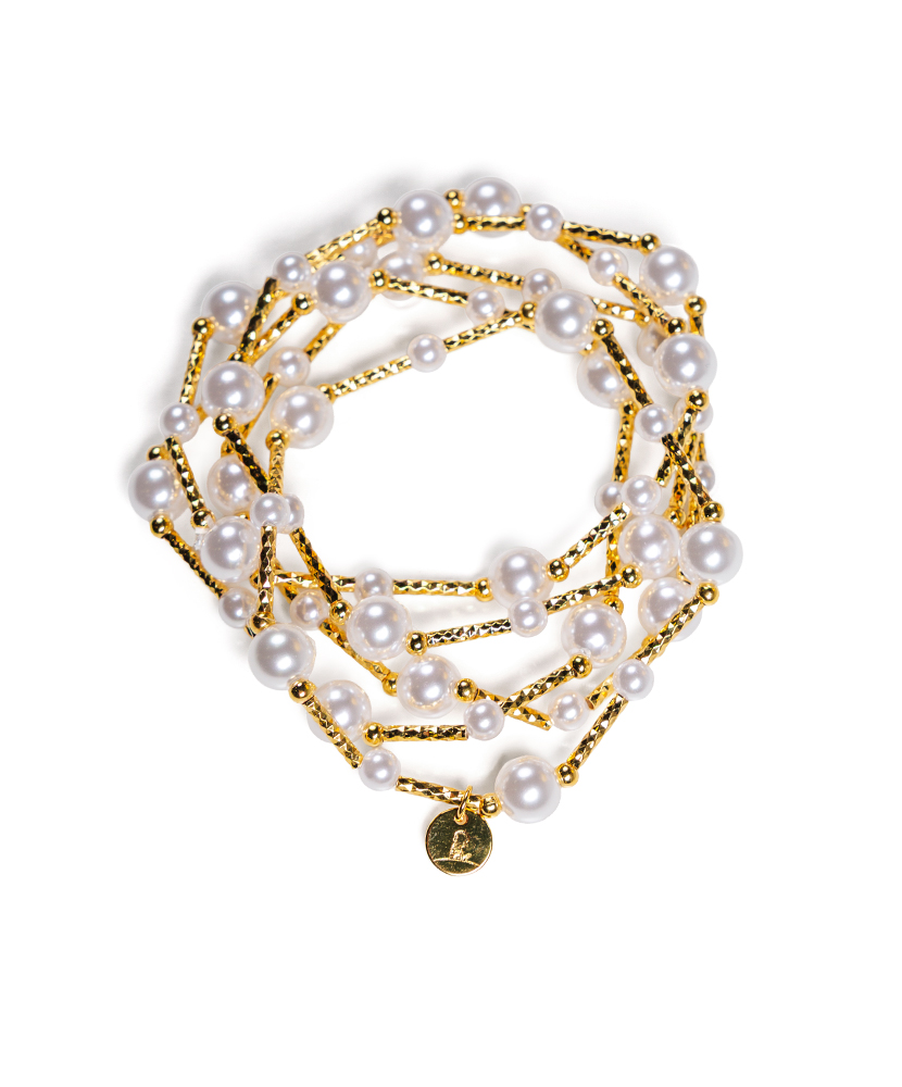 Primary image Gold Spiraled Pearl Bracelet